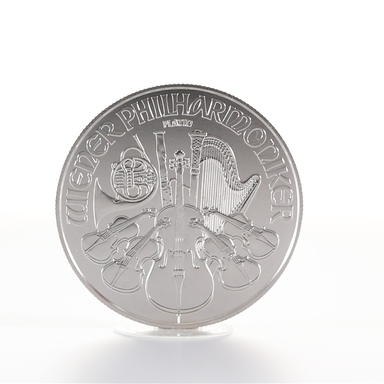 ТУБА.Серебряная инвестиционная монета Австрии - венский Филармоникер, 1 унция (31.1 г) чистого серебра (проба 0,999)