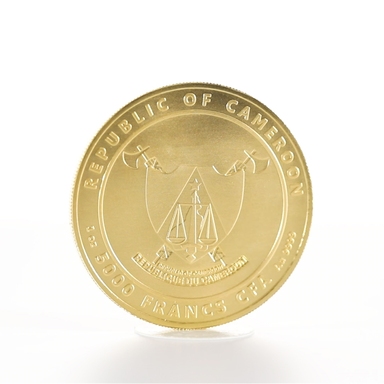 Памятная золотая монета Камеруна "Шахматы" (пруф-лайк), 31,1 г чистого золота (проба 0,9999)