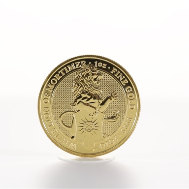 Золотая монета Великобритании "Белый Лев Мортимера" 2020 г.в., 31.1 г чистого золота (проба 0.9999)