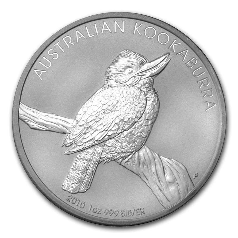 Серебряная монета Австралии - Кукабарра, 2010 г.в., 31.1 г  чистого серебра (Проба 0,999)