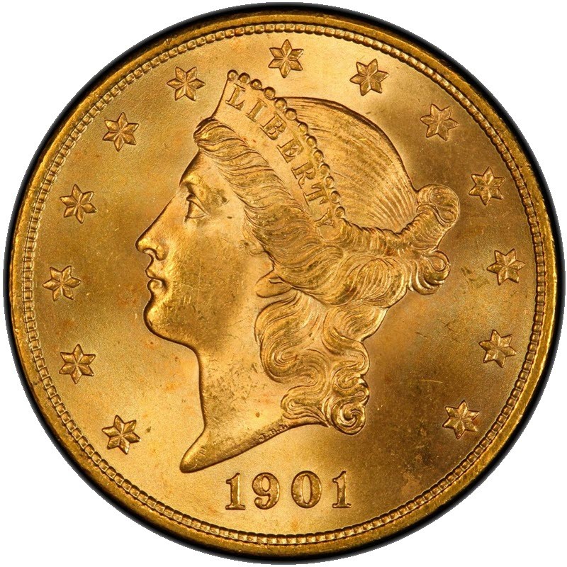 Золотая монета США "Двойной Орел. Голова Свободы" 30.09 г чистого золота (Проба 0,900)
