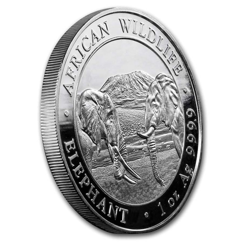 Серебряная монета Сомали «Слон», 2020 г.в., 31.1 г чистого серебра (проба 0.9999)
