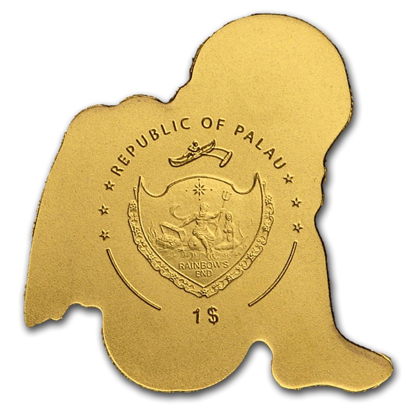 Золотая монета Палау "Ангел-Хранитель", 0.5 г чистого золота (Проба 0,999)