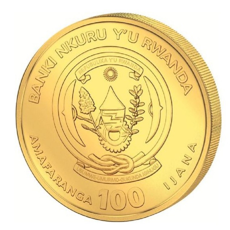 Золотая монета Руанды "Галаго (Бушбеби)" 2020 г.в., 31.1 г чистого золота (Проба 0,999)
