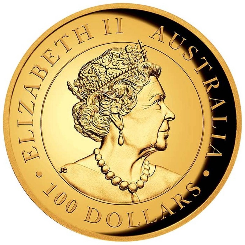 Золотая монета Австралии "Клинохвостый Орел" 2020 г.в. (высокий рельеф), 31,1 г чистого золота (Проба 0,9999)