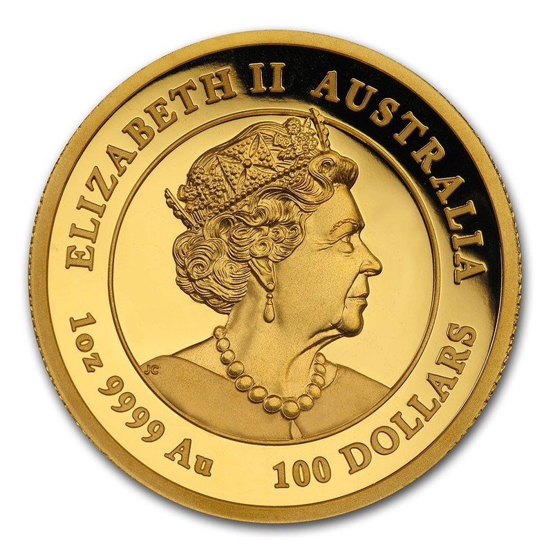Золотая монета Австралии "Лунный календарь III - Год Крысы" 2020 г.в (высокий рельеф). 31.1 г чистого золота (проба 0,9999)