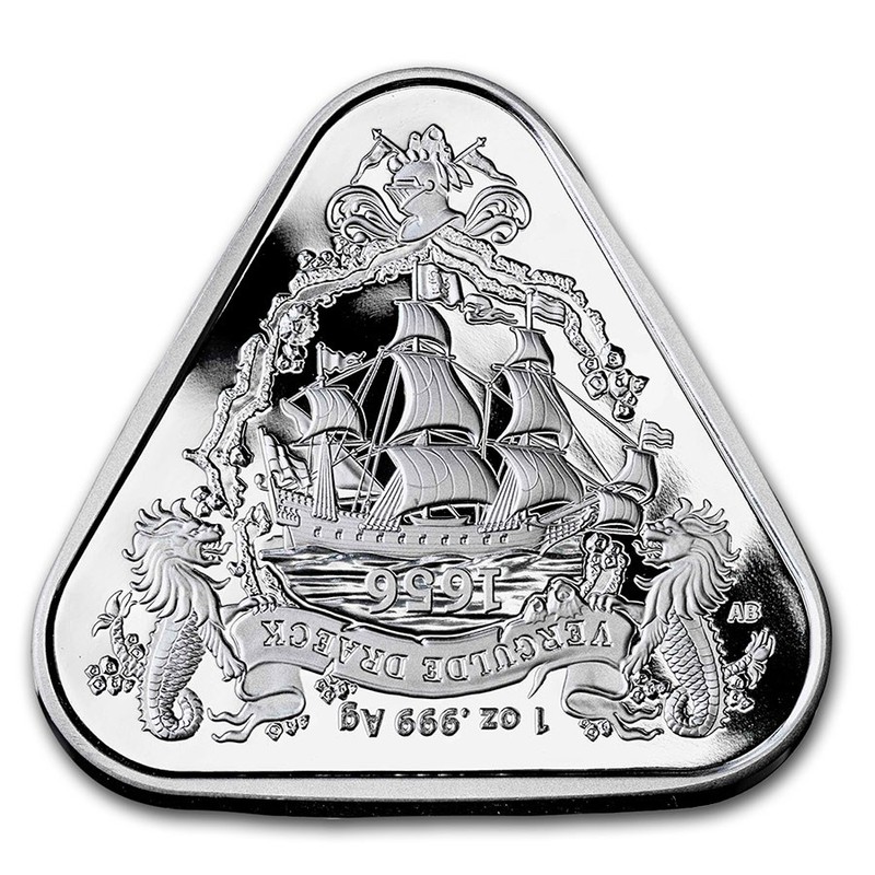 Серебряная монета Австралии "Кораблекрушение "Вергюлде Драк"" 2020 г.в., 31.1 г чистого серебра (Проба 0,999)