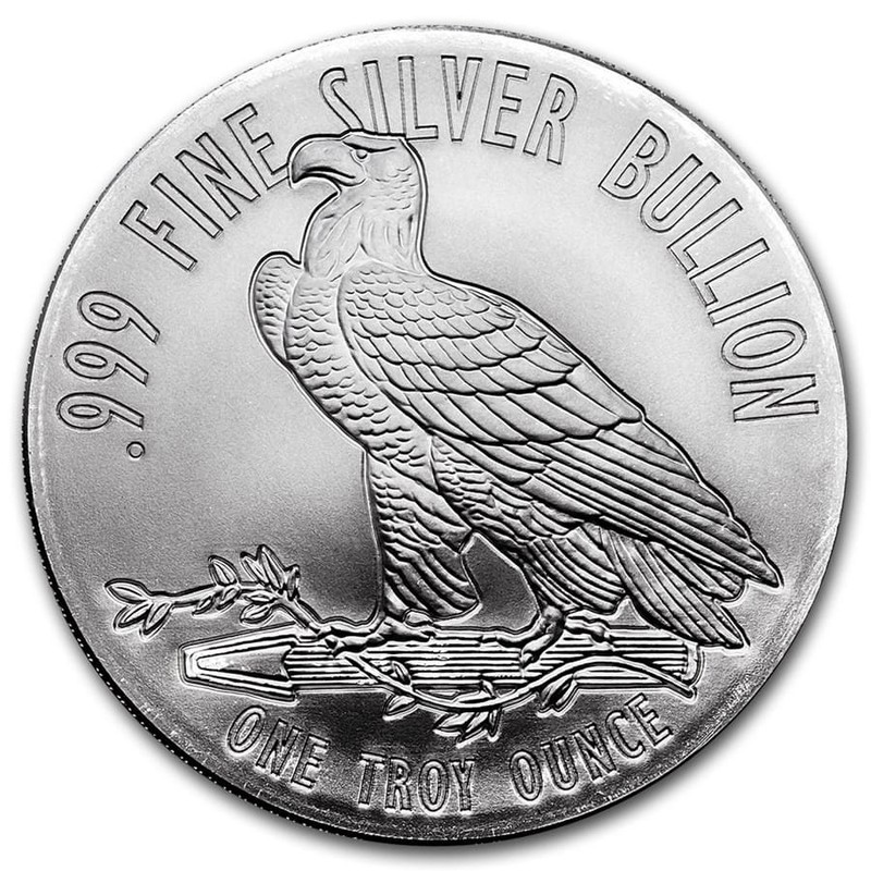 Серебряный жетон США "Голова Индейца" , 31.1 г чистого серебра (Проба 0,999)