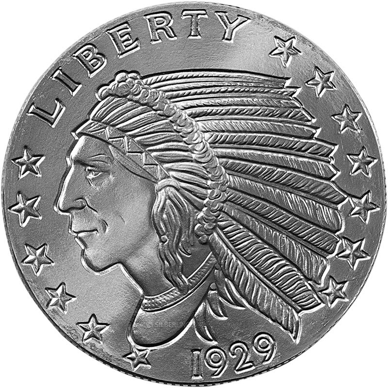 Серебряный жетон США "Голова Индейца" ,15,55г чистого серебра (Проба 0,999)