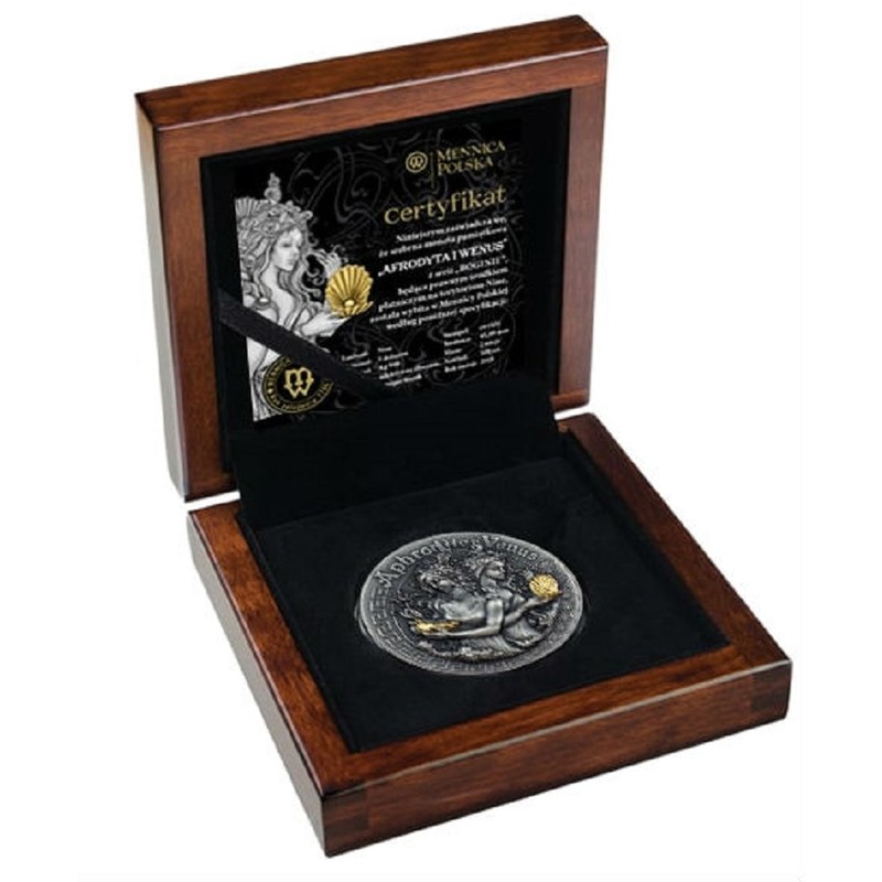 Серебряная монета Ниуэ "Афродита и Венера" 2020 г.в., 62.2 г чистого серебра (Проба 0,999)