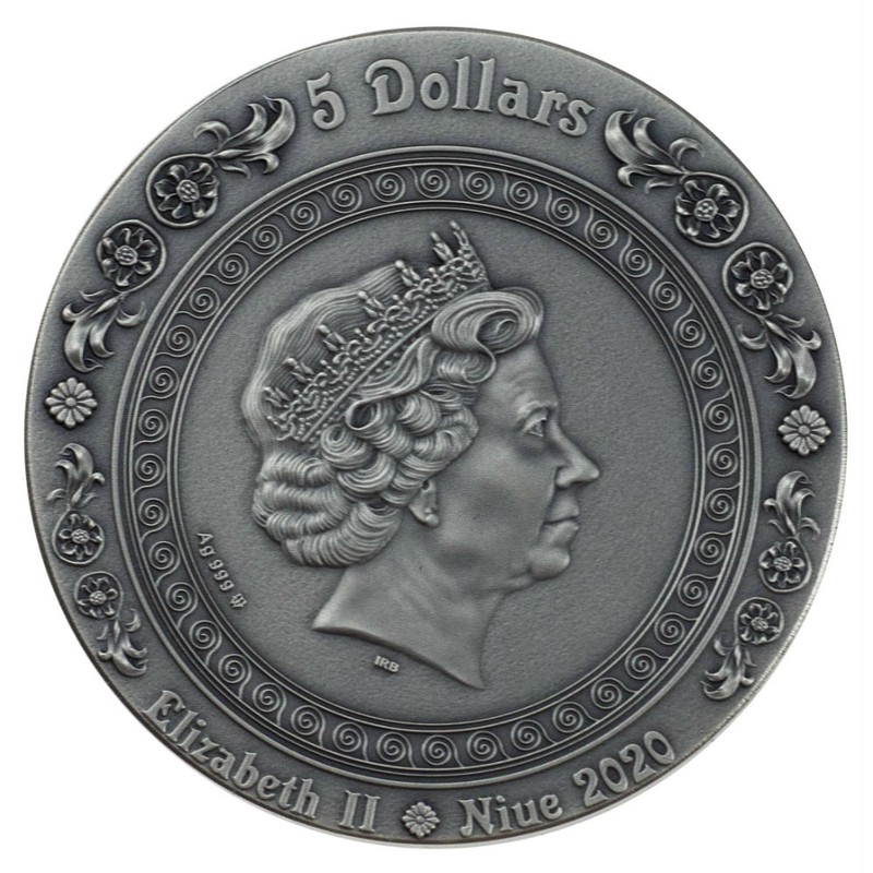 Серебряная монета Ниуэ "Афродита и Венера" 2020 г.в., 62.2 г чистого серебра (Проба 0,999)