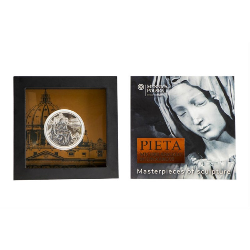 Серебряная монета Ниуэ "Пьета Микеланджело Буонарроти" 2019 г.в., 62.2 г чистого серебра (проба 0,999)
