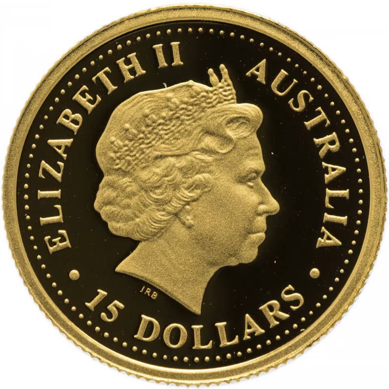 Золотая монета Австралии "Открой Австралию. Большая белая акула" 2007 г.в., 3.11 г чистого золота (проба 0.9999)