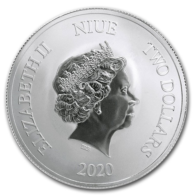 Серебряная монета Ниуэ "Монета Удачи" 2020 г.в., 31.1 г чистого серебра (Проба 0,999)