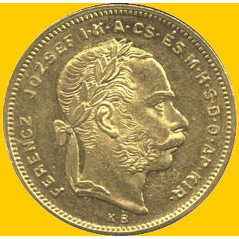 Золотая монета Венгрии «20 франков-8 форинтов», 5.81 г чистого золота (проба 0.900)
