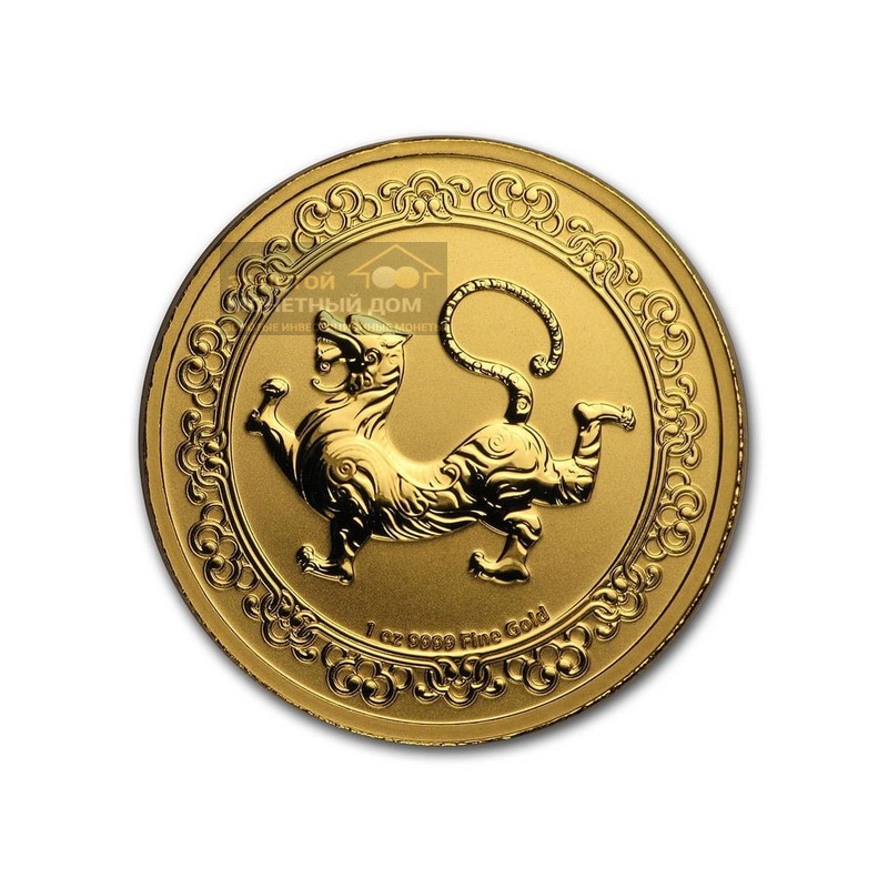 Комиссия: Золотая монета Ниуэ "Небесные животные. Белый тигр" 2019 г.в., 31.1 г чистого золота (проба 0,9999)