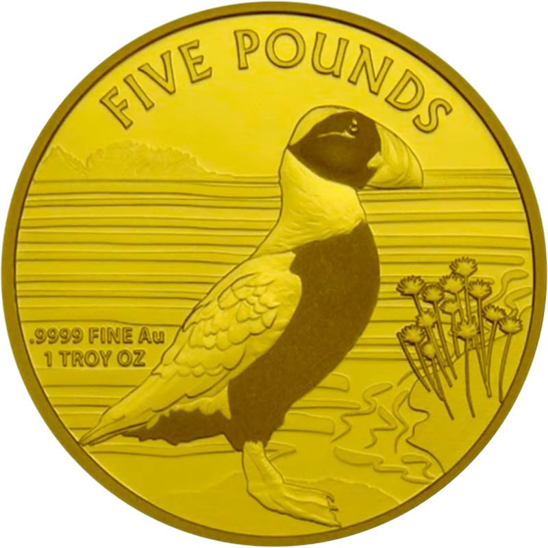 Комиссия: Золотая монета Олдерни "Атлантический тупик" 2019 г.в., 31.1 г чистого золота (проба 0,9999)