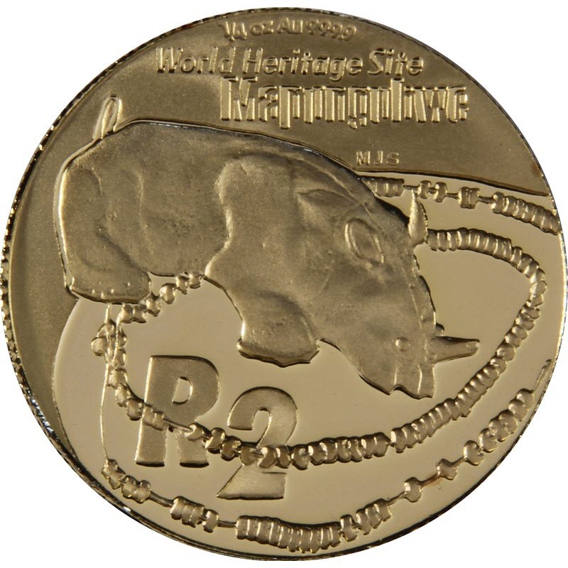 Комиссия: Золотая монета ЮАР "Мапунгубве. Носорог" 2005 г.в., 7.78 г чистого золота (проба 0,9999)