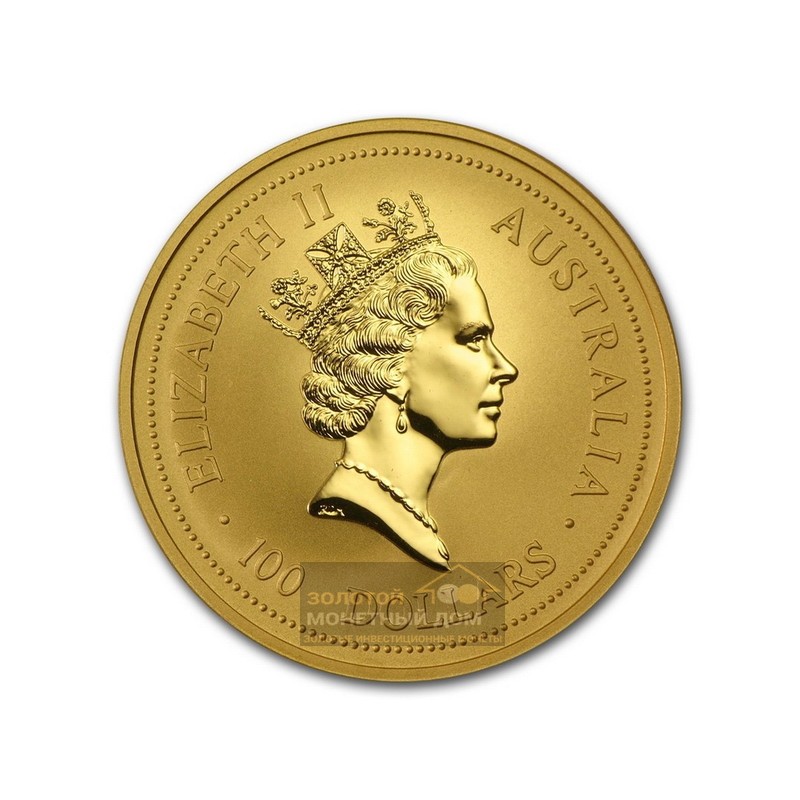 Комиссия: Золотая инвестиционная монета Австралии из серии Лунар I «Год Быка» 1997 г.в., 31.1 г чистого золота (проба 0,9999)