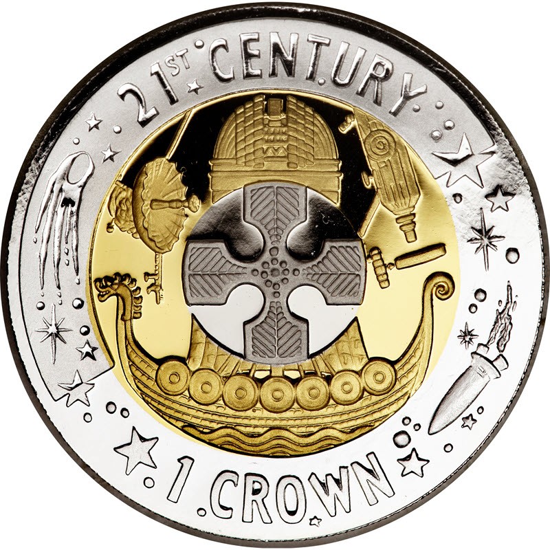 Комиссия: Триметаллическая монета Гибралтара «XXI век» 2001 г.в., 31.1 г