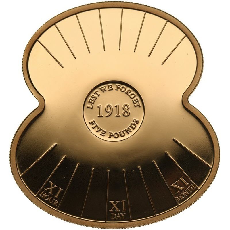 Комиссия: Золотая юбилейная монета Джерси "В память окончания Первой Мировой войны" 2008 г.в., 25.65 г чистого золота (проба 0,916)