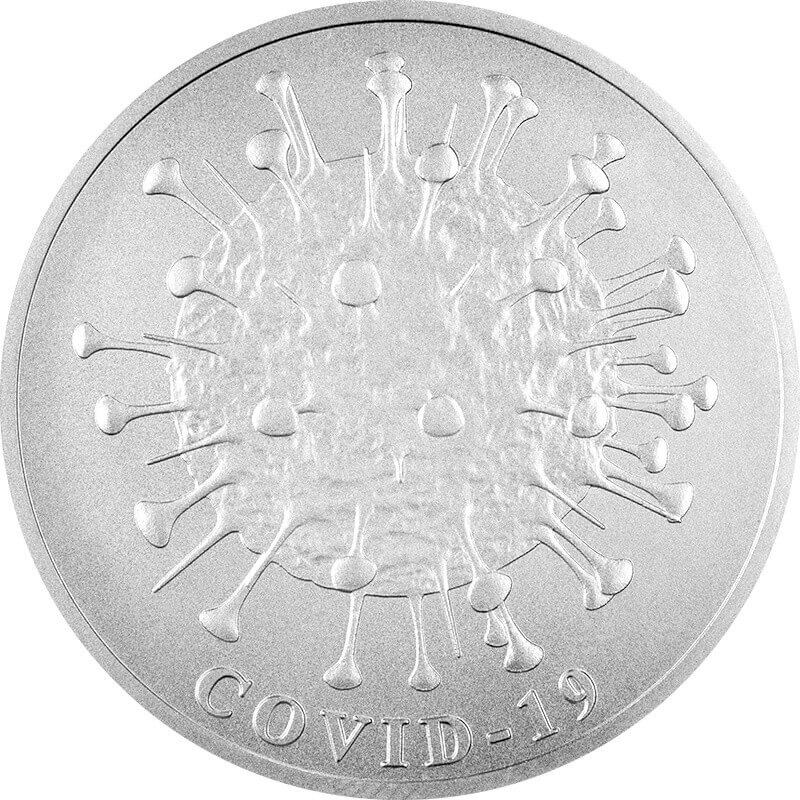 Серебряный жетон "COVID-19", 31.1 г чистого серебра (проба 0,9999)