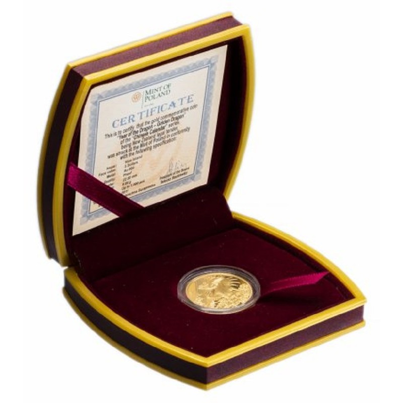 Золотая монета Ниуэ "Год Дракона" 2011 г.в., 7.74 г чистого золота (Проба 0,900)