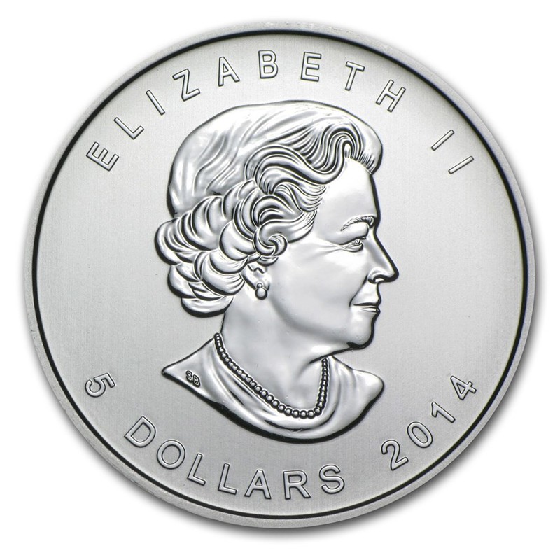 Серебряная монета Канады "Сапсан" 2014 г.в., 31.1 г чистого серебра (Проба 0,9999)