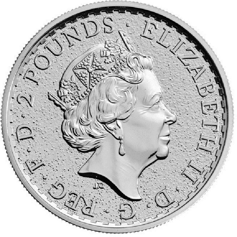 Серебряная монета Великобритании "Год Петуха" 2017  г.в., 31.1 г чистого серебра (Проба 0,999)