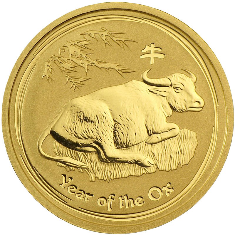 Комиссия: Золотая инвестиционная монета Австралии «Год Быка» 2009 г.в, 7,78 г чистого золота (проба 0,9999)