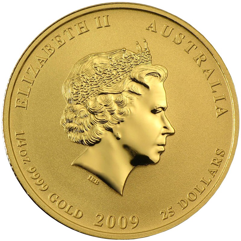 Комиссия: Золотая инвестиционная монета Австралии «Год Быка» 2009 г.в, 7,78 г чистого золота (проба 0,9999)