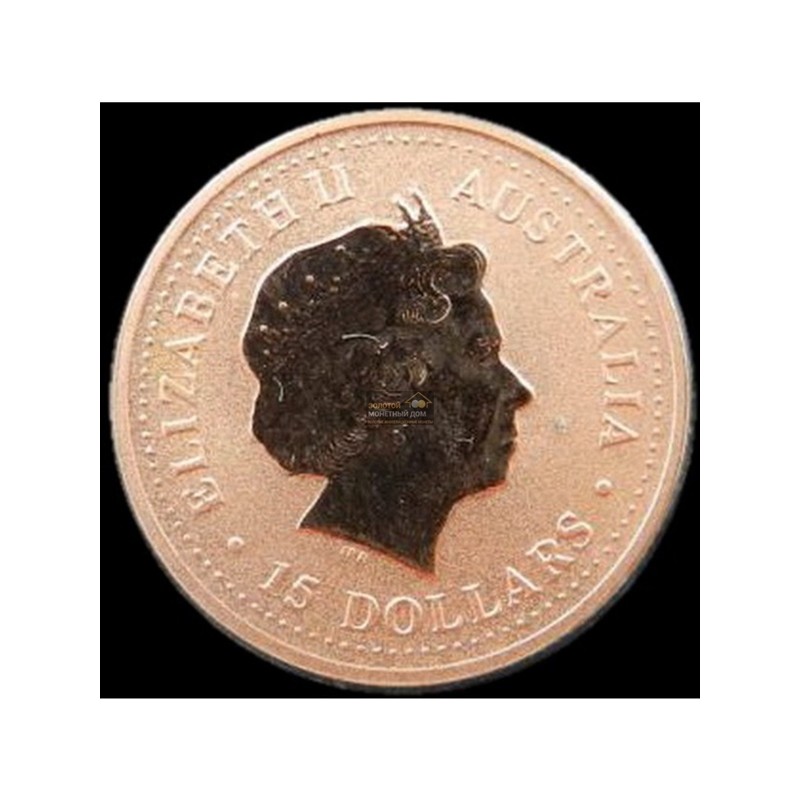 Комиссия: Золотая инвестиционная монета Австралии «Год Петуха» 2005 г.в., 3,11 г чистого золота (проба 0,9999) в цвете