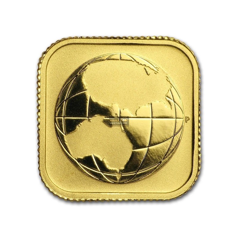 Комиссия: Золотая монета Австралии «Квадратная карта» 2016 г.в., 3,11 г чистого золота (проба 0,9999)