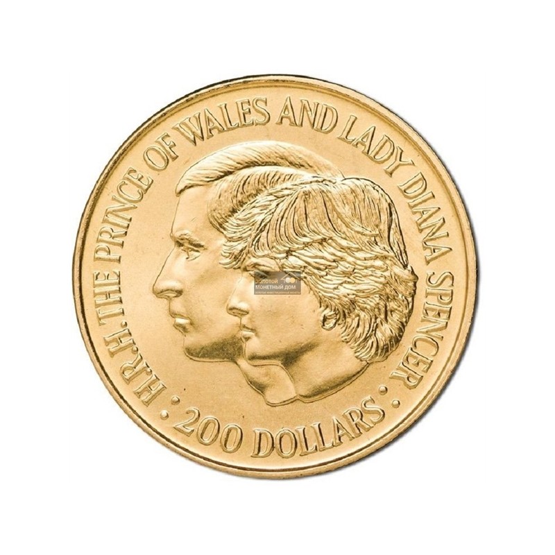 Комиссия: Золотая монета Австралии «Свадьба Принца Чарльза и Леди Дианы» 1981 г.в., 9,17 г чистого золота (проба 0,917)