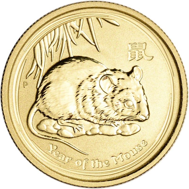 Комиссия: Золотая инвестиционная монета Австралии «Год Крысы» 2008 г.в., 7,78 г чистого золота (проба 0,9999)