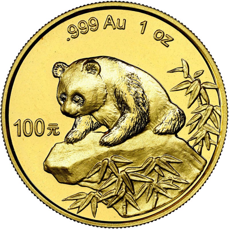 Комиссия: Золотая инвестиционная монета Китая «Панда» 1999 г.в., 31,1 г чистого золота (проба 0,999)