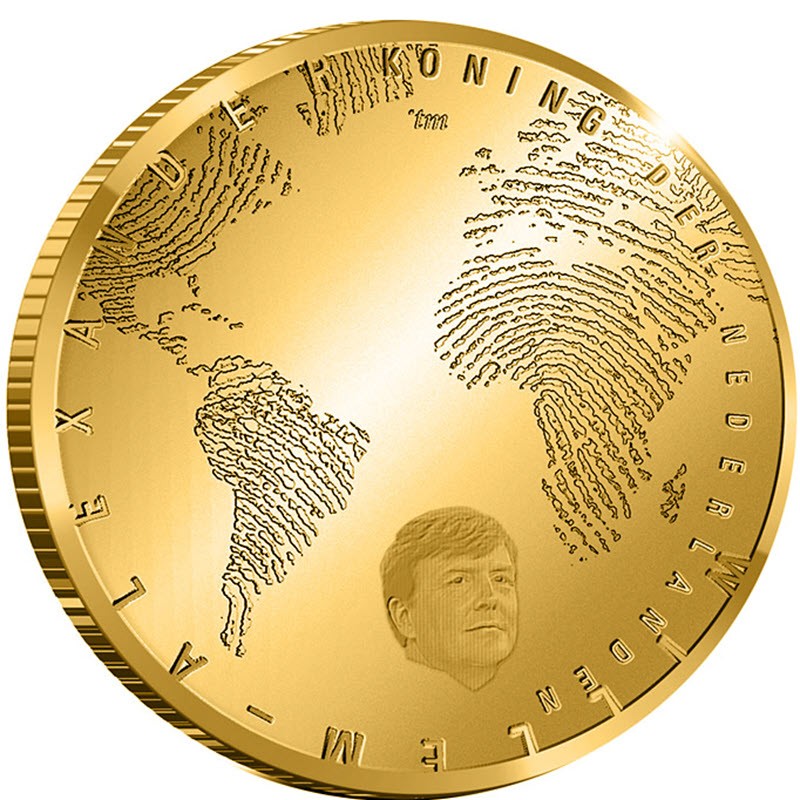 Комиссия: Золотая памятная монета Нидерландов «Дом Ритвельда» 2013 г.в., 6,05 г чистого золота (проба 0,900)