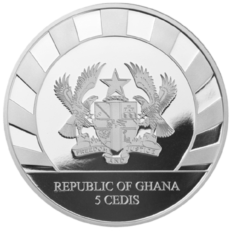 Серебряная монета Ганы "Пещерный медведь" 2020 г.в., 31.1 г чистого серебра (Проба 0,999)