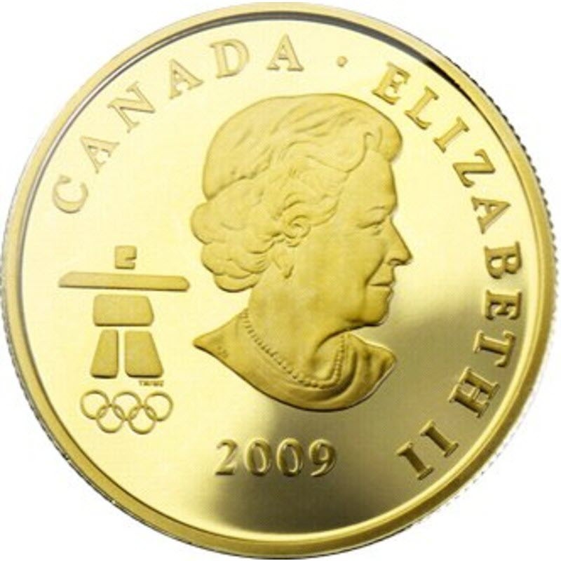 Комиссия: Золотая памятная монета Канады «Олимпиада в Ванкувере. Волк» 2009 г.в., 7 г чистого золота (проба 0,583)
