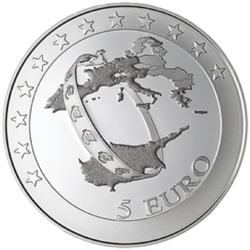 Комиссия: Серебряная монета Кипра «Кольцо Европы» 2008 г.в., 26,16 г чистого серебра (проба 0,925)