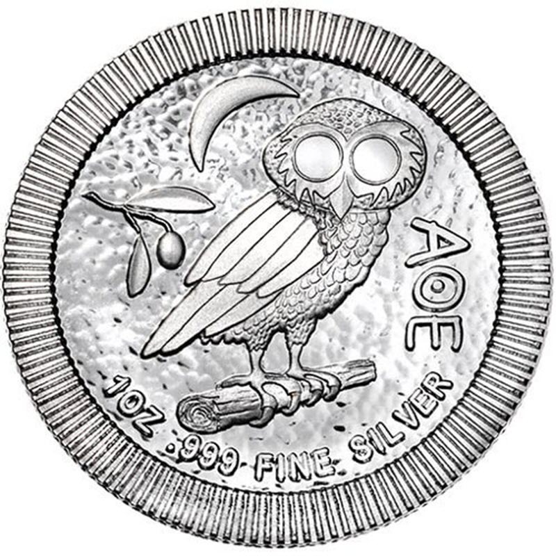 Комиссия: Серебряная монета Ниуэ «Сова Афины» 2018 г.в., 31,1 г чистого серебра (проба 0,999)