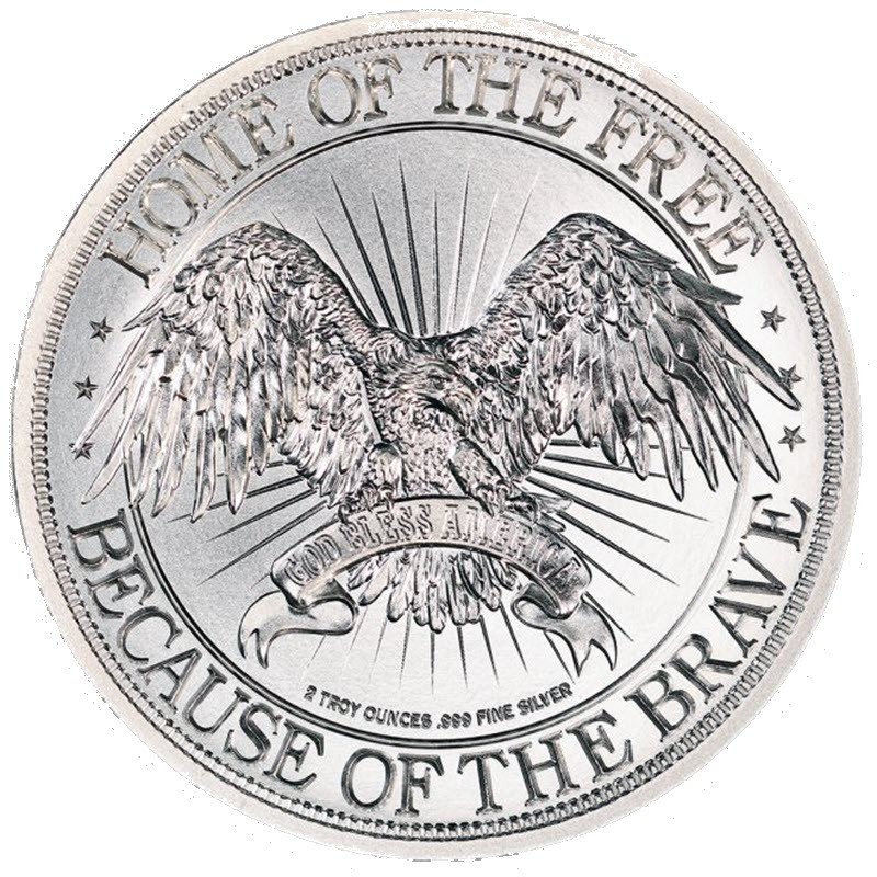 Комиссия: Серебряный жетон США «Крест Сражения» 62,2 г чистого серебра (проба 0,999)