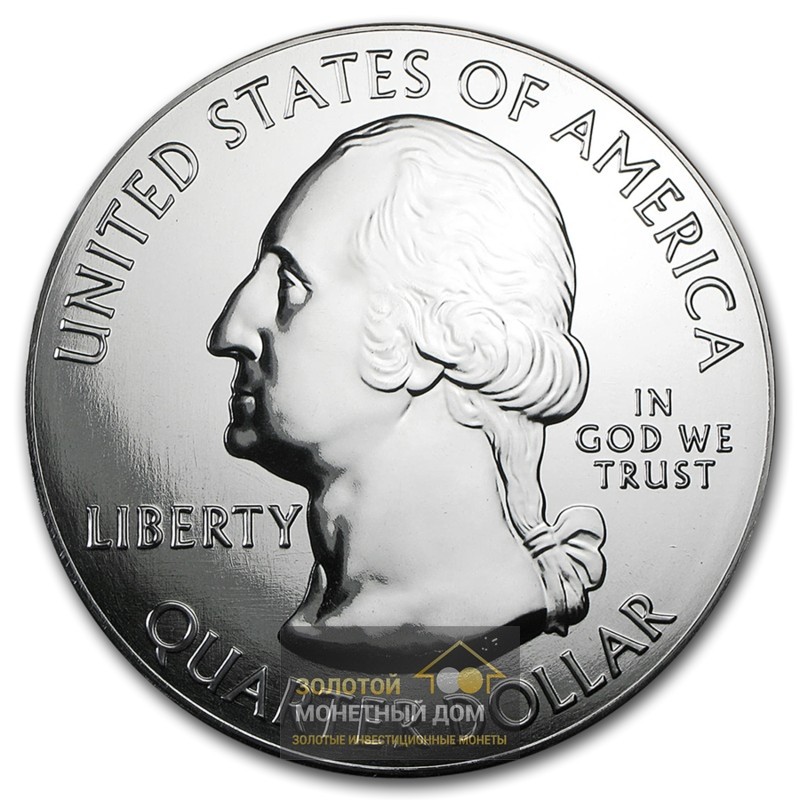Комиссия: Серебряная монета США «Заповедник Шони. Штат Иллинойс» 2016 г.в., 155,5 г чистого серебра (проба 0,999)