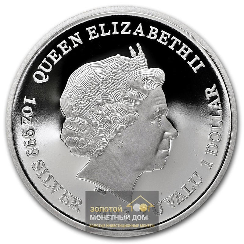 Комиссия: Серебряная монета Тувалу «Тасманийский дьявол» 2013 г.в., 31,1 г чистого серебра (проба 0,999)