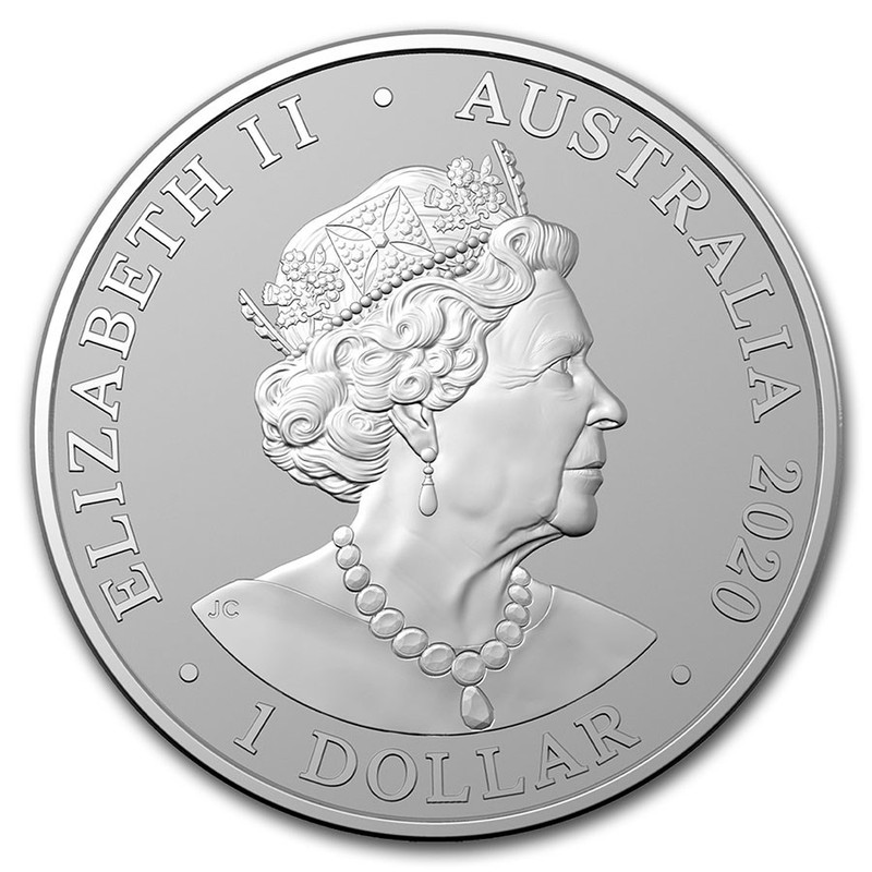 Серебряная монета Австралии "Суматранский тигр" 2020 г.в., 31.1 г чистого серебра (Проба 0,999)