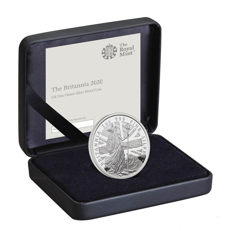 Серебряная монета Великобритании "Британия. Дух нации" 2020 г.в.(пруф), 31,1 г чистого серебра (Проба 0,999)