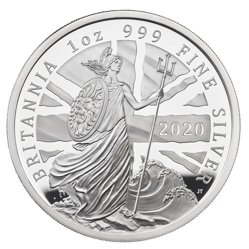 Серебряная монета Великобритании "Британия. Дух нации" 2020 г.в.(пруф), 31,1 г чистого серебра (Проба 0,999)