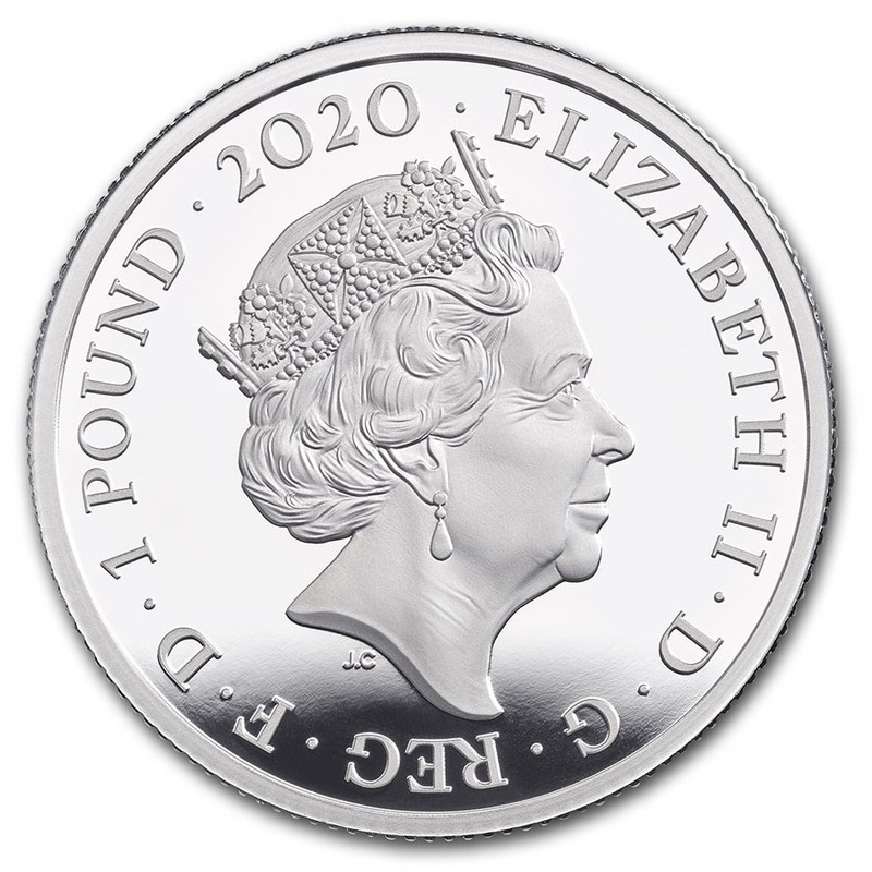 Серебряная монета Великобритании "Легенды музыки. Элтон Джон" 2020 г.в., 15.55 г чистого серебра (проба 0,999)