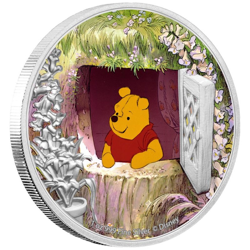 Серебряная монета Ниуэ "Дисней. Винни Пух" 2020 г.в., 31.1 г чистого серебра (Проба 0,999)