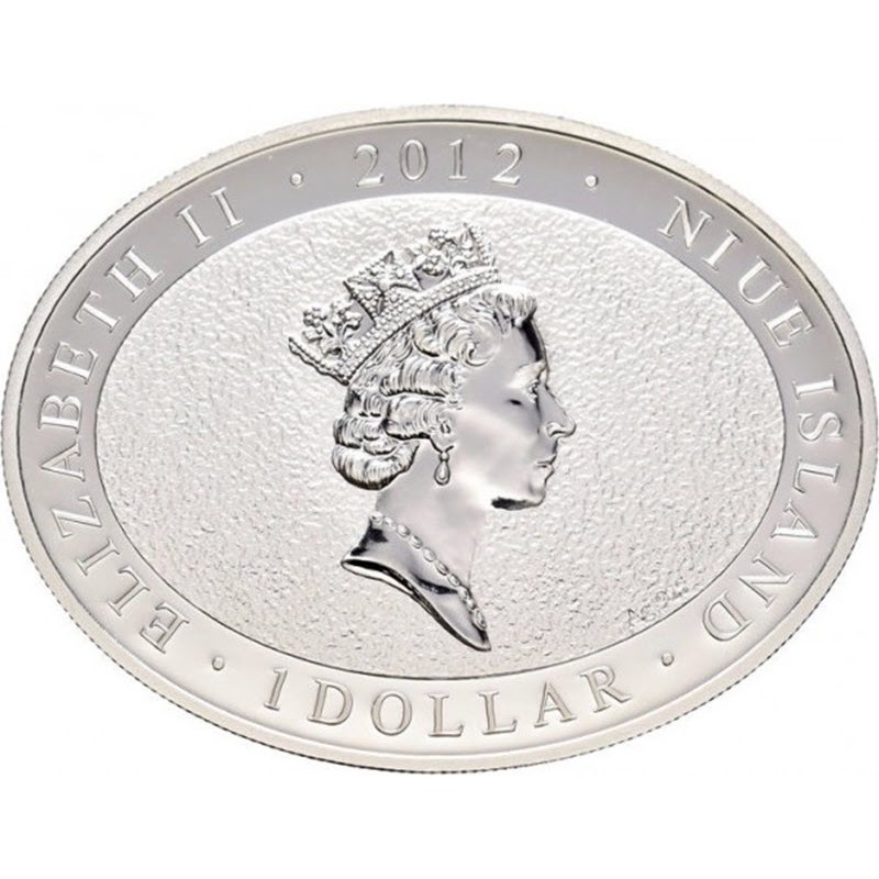Серебряная монета Ниуэ "Год Дракона - Любовь" 2012 г.в., 26.16 г чистого серебра (Проба 0,925)